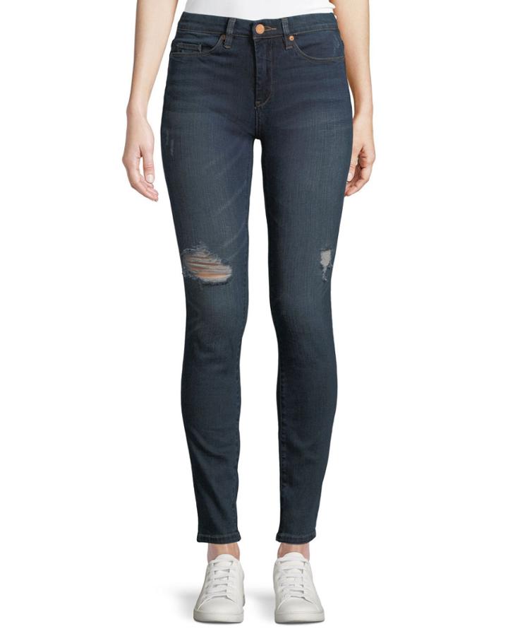 Distressed Skinny Jeans, Dark Wash