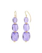 3-drop Bead Earrings, Purple