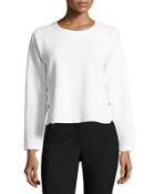 Native Quilted Long-sleeve Top, White