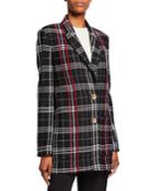 Two-button Bold Plaid Jacket With Patch Pockets