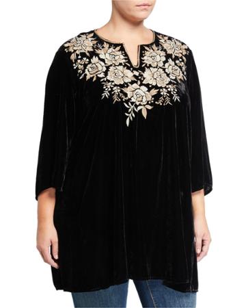 Plus Size Olena Embroidered Tunic