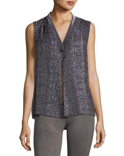 Rosalyn Snake-print Chiffon Blouse