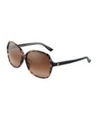 Plastic Butterfly Sunglasses, Brown/multi