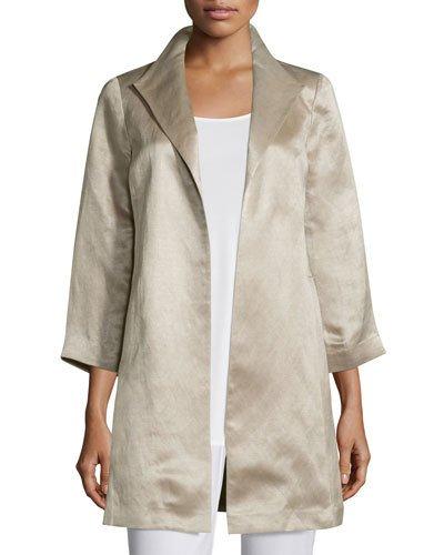 High-collar Satin Coat,