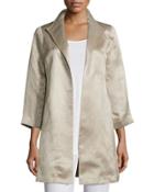 High-collar Satin Coat,