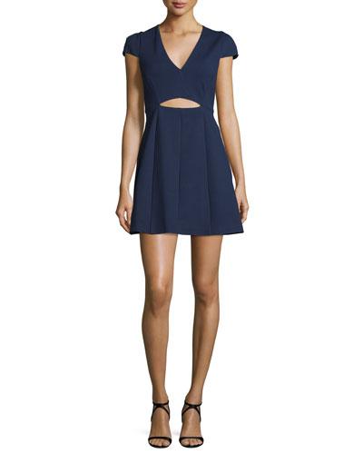 Cap-sleeve Cutout Dress,