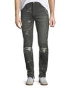 Particolari Star-embroidered Slim-straight Jeans