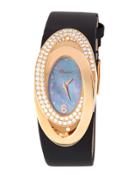 18k Rose Gold & Pave Diamond Oval Watch