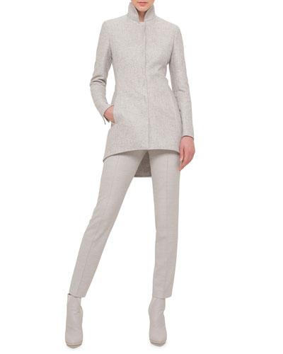 Cashmere-silk Stand-collar Tailcoat Jacket