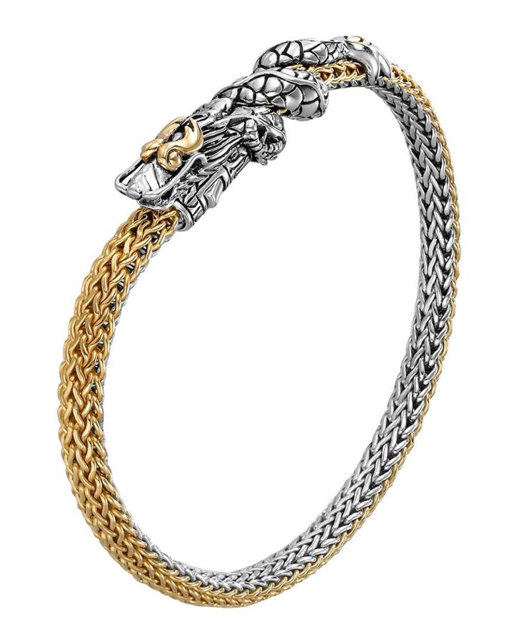 Naga Gold & Silver Dragon Station Two Tone Bracelet, Extra-small