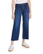 Utility Pocket Wide-leg Cropped Jeans