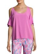 Cold-shoulder Short-sleeve Top