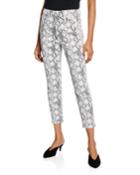 Ali High-rise Python-print Cigarette Jeans