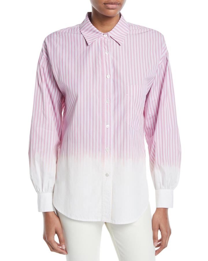 Striped Ombre Button-down