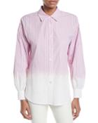 Striped Ombre Button-down
