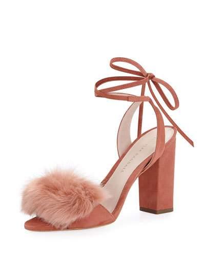 Nicolette Fur-trim Ankle-tie
