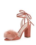 Nicolette Fur-trim Ankle-tie