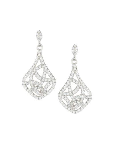 Pave White Cz Crystal Teardrop Earrings