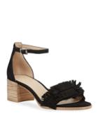 April Fringed Suede Block-heel