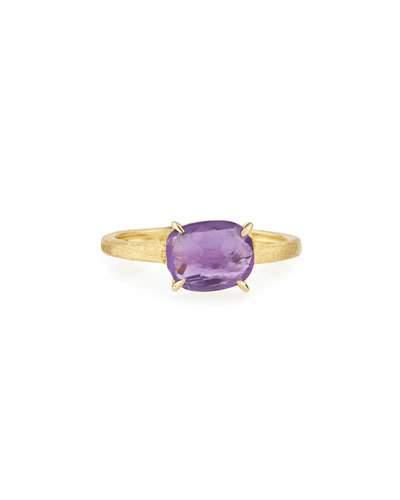 18k Cushion-cut Amethyst Ring,