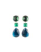 Wonderland 3-stone Drop Earrings In Taffeta