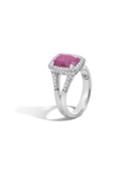 Classic Chain Ruby & Diamond Pave Ring,