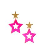 Star-drop Earrings, Pink