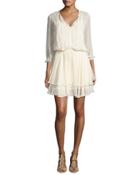Trellis Vine Eyelet Lace Dress, Beige