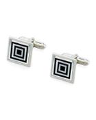 Onyx & Mother-of-pearl Concentric Square Cuff