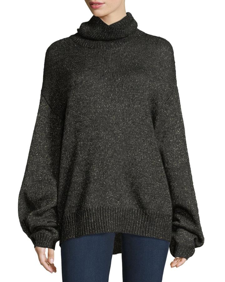 Jasper Turtleneck Metallic Mohair Knit