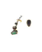Crystal-encrusted Climber & Stud Earring Set, Mother-of-pearl