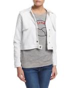 Crop Trench Jacket, Blanc