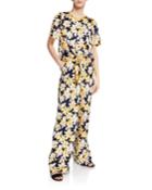 Kristi Floral Tie-front Crop Top