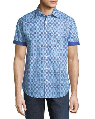 Printed Short-sleeve Shaped-fit