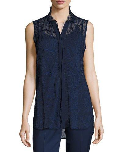 Annetta Sleeveless Tie-neck