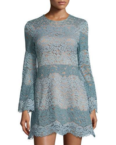 Dream Lover Lace Mini Dress, Blue