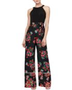 Floral-printed Halter Top Jumpsuit