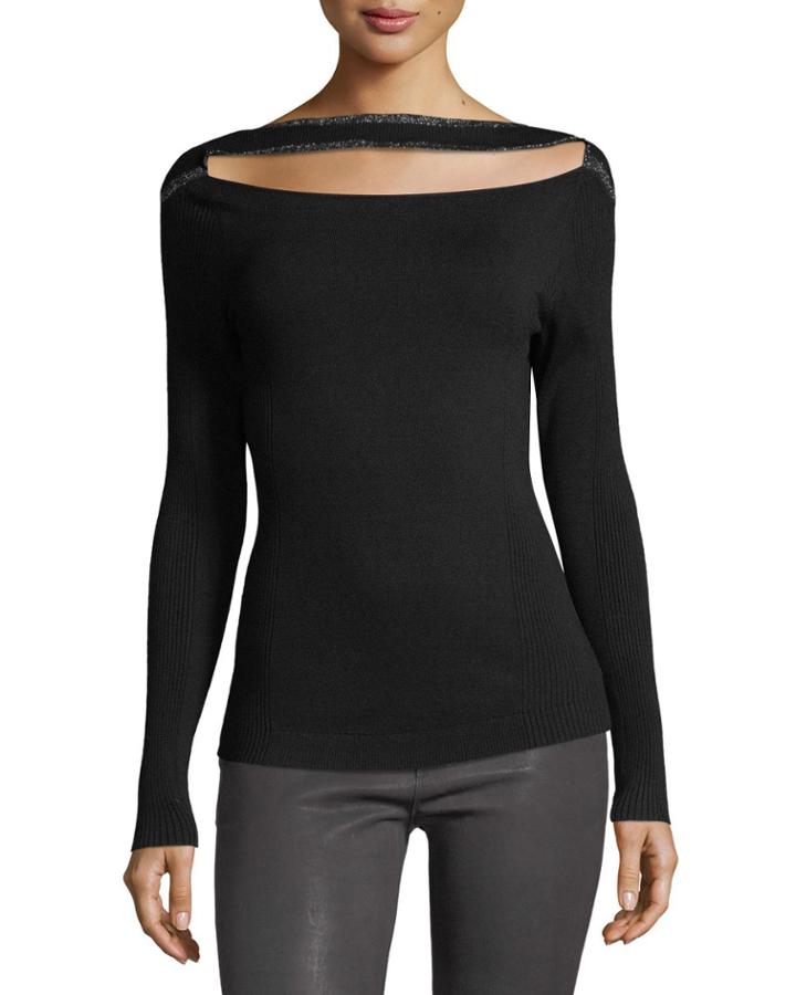 Split-front Long-sleeve Fitted