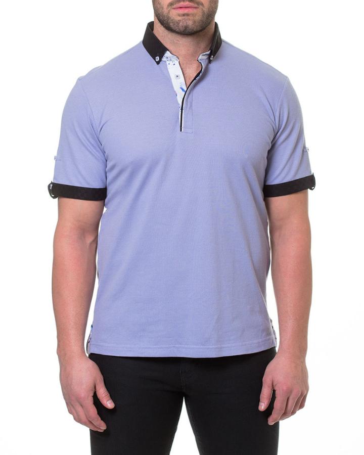 Men's Paint-drip Pique Polo Shirt,
