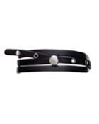 Men's Adjustable Leather Wrap Bracelet, Black