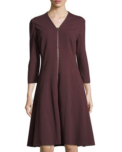 Rosalie Ponte Zip-front Dress