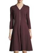 Rosalie Ponte Zip-front Dress