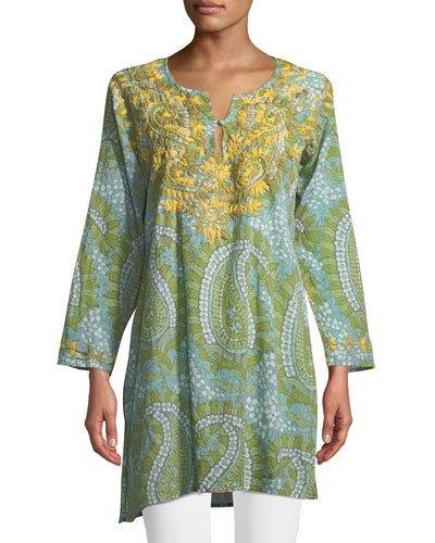 Sierra Geometric Print Tunic, Green