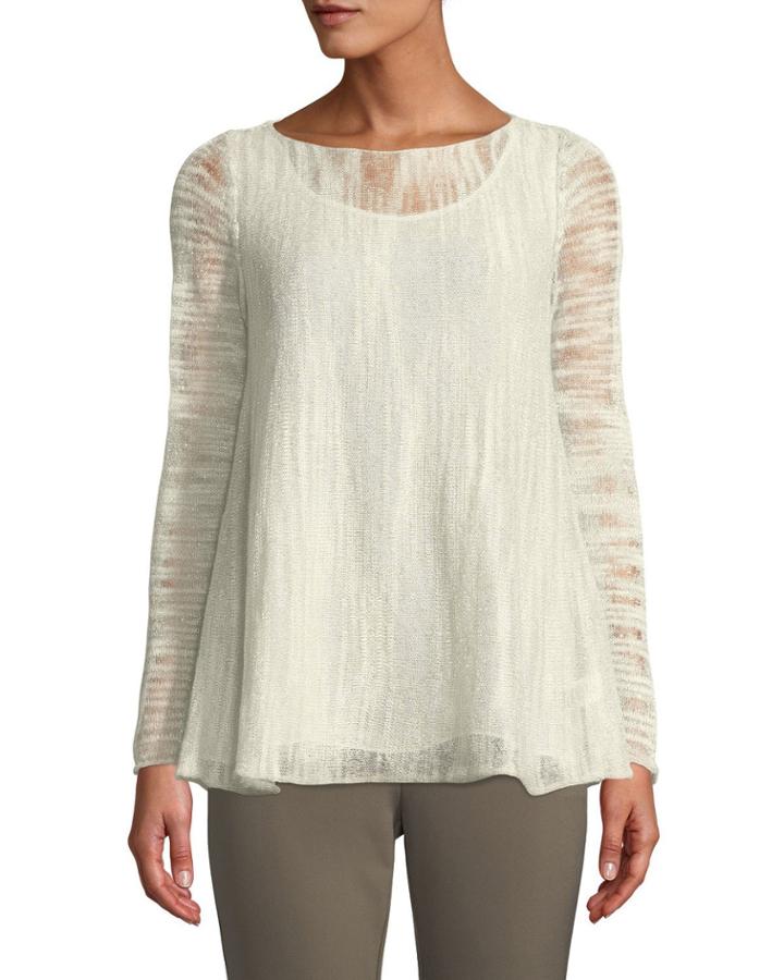 Layered Sweater W/ Georgette Tank