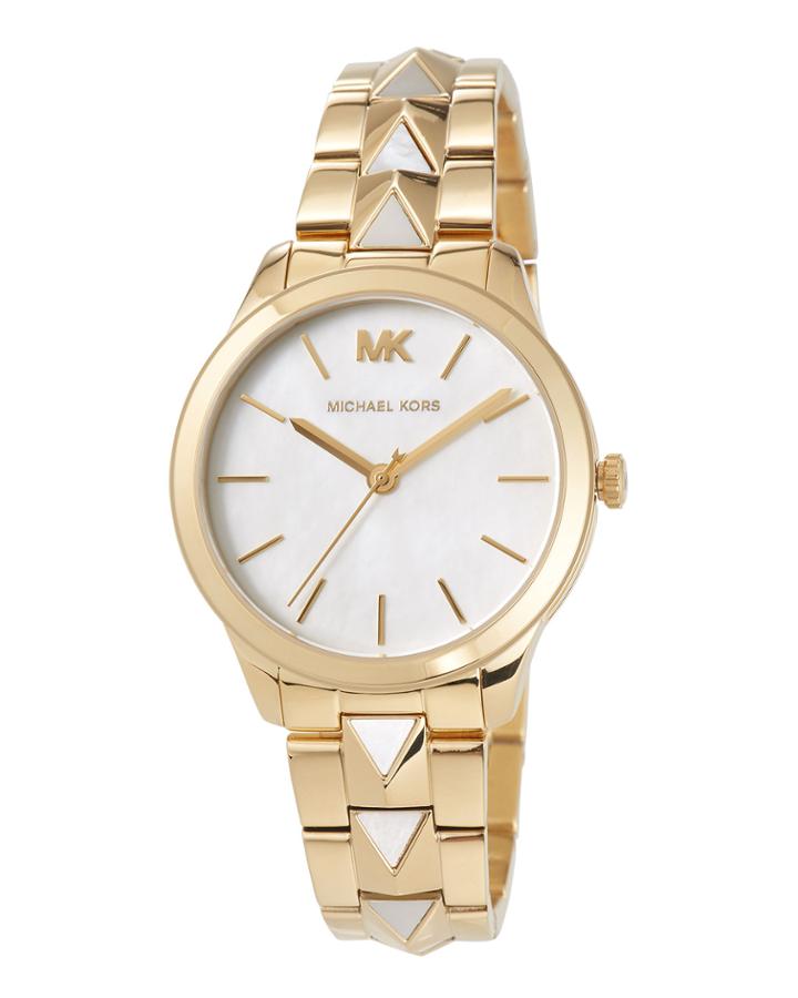 38mm Runway Mercer Bracelet Watch, Gold/white