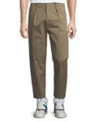 Pleated-front Gabardine Chino Trousers