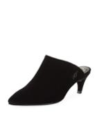Choc Real Calfskin Suede Kitten-heel