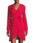 Thorn Rose-print Wrap Dress