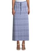 Ikat-striped Maxi Skirt With Pockets