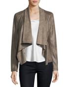 Asymmetric-zip Faux-leather Jacket